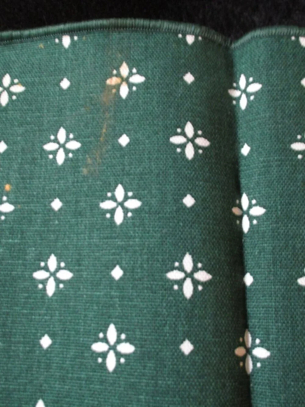 Set of Two Longaberger Green White Square Basket Liners